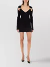 Moschino Shoulder Cut-out Knit Dress In Black