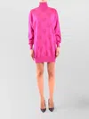 Moschino Shoulder Drop Embossed Pattern Long Dress In Pink