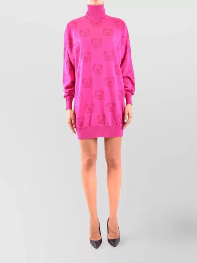 MOSCHINO SHOULDER DROP EMBOSSED PATTERN LONG DRESS