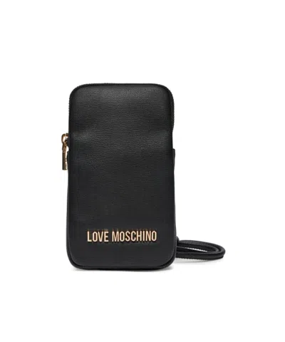 Moschino Shoulder Wallet In Black