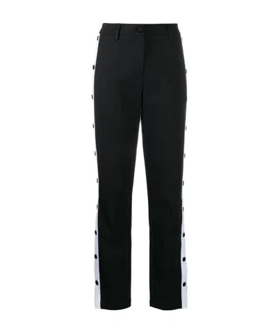 Moschino Side Button Casual Pants In Black
