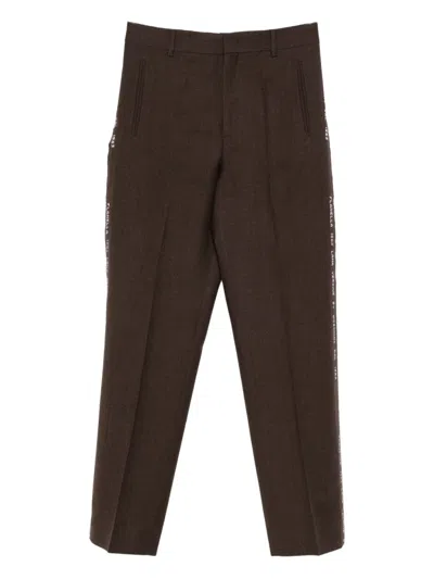 Moschino Side-detail Trousers In Brown