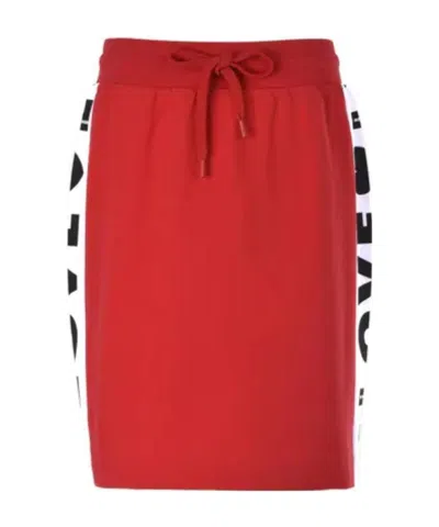 Moschino Side Logo Skirt In Red