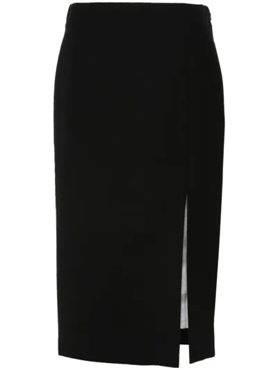 Moschino Side-slit Midi Skirt In 黑色