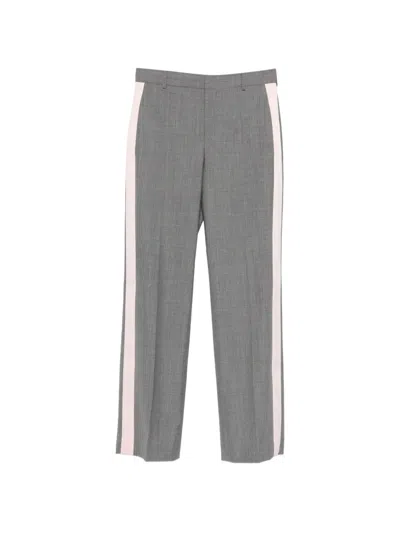 Moschino Side-stripe Trousers In Gray