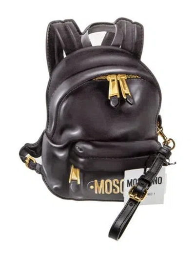 Pre-owned Moschino Signature Backpack In Gray