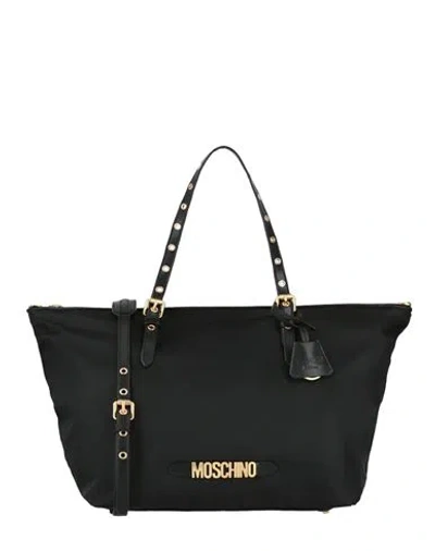 Moschino Signature Logo Nylon Tote Bag Woman Shoulder Bag Black Size - Nylon