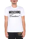 Moschino Signature Logo Print Crewneck T-shirt In White
