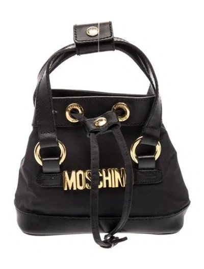 Pre-owned Moschino Signature Top Handle Bag In Black