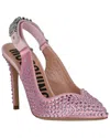 Moschino Crystal Embellished Pointed Toe Stiletto Pump In Pink