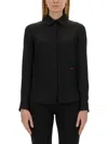 Moschino Long-sleeved Silk Shirt In Multicolour