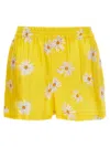 Moschino Silk Boxer Shorts In Yellow