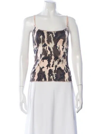 Pre-owned Moschino Silk Camouflage Print Pajamas In Neutral