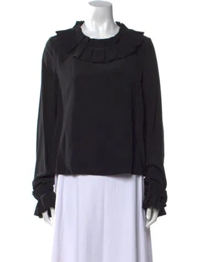 Pre-owned Moschino Silk Crew Neck Sweatshirt In Black