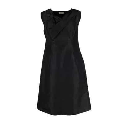 Moschino Silk Dress With Bow - '10s In Black