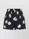 Moschino Black All Over Daisy Print Shorts In Black