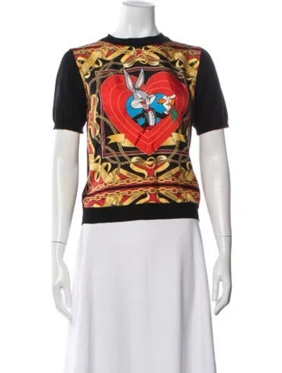 Pre-owned Moschino Silk Graphic Print Sweater W/ Tags In Multicolor
