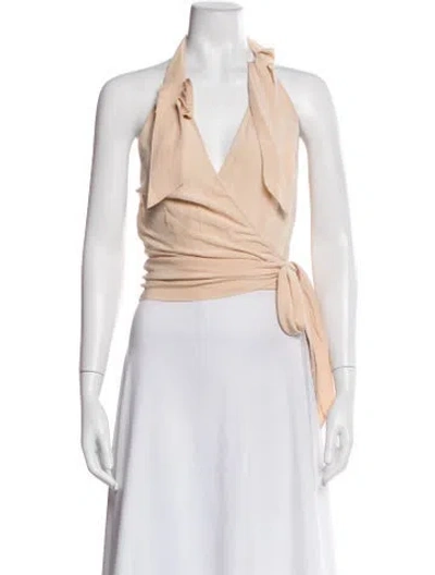 Pre-owned Moschino Silk Halterneck Top In Neutral