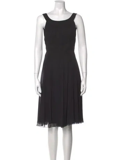 Pre-owned Moschino Silk Knee-length Dress In Black