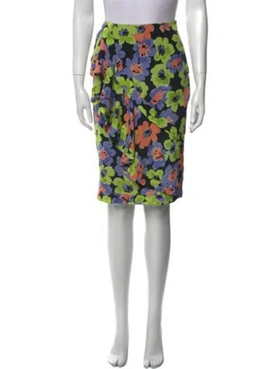 Pre-owned Moschino Silk Knee-length Skirt In Blue