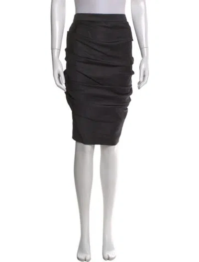 Pre-owned Moschino Silk Knee-length Skirt In Gray