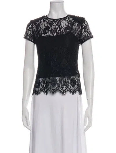 Pre-owned Moschino Silk Lace Pattern Top In White