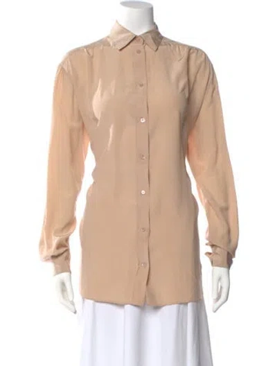 Pre-owned Moschino Silk Long Sleeve Blouse In Neutral