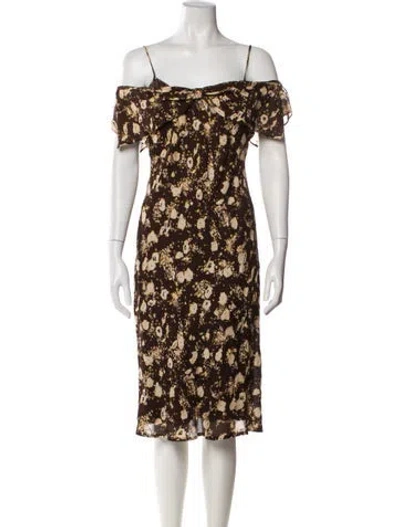 Pre-owned Moschino Silk Midi Length Dress In Black