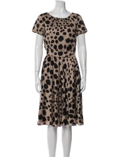 Pre-owned Moschino Silk Midi Length Dress In Brown