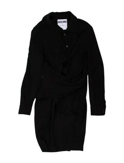 Pre-owned Moschino Silk Mini Dress In Black