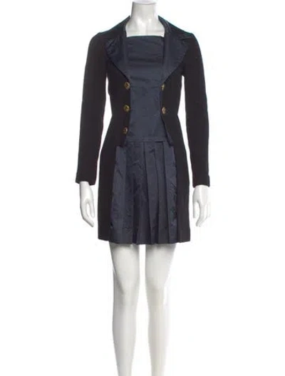 Pre-owned Moschino Silk Mini Dress In Blue