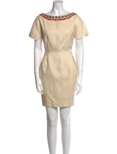 Pre-owned Moschino Silk Mini Dress In Neutral