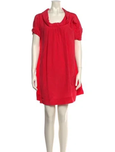Pre-owned Moschino Silk Mini Dress In Red