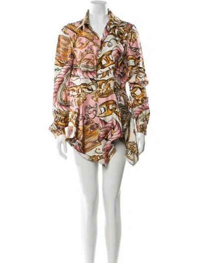 Pre-owned Moschino Silk Mini Dress In White