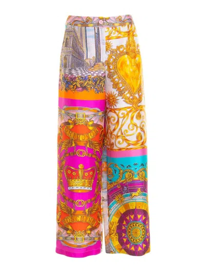 Moschino Silk Pants In Multicolour