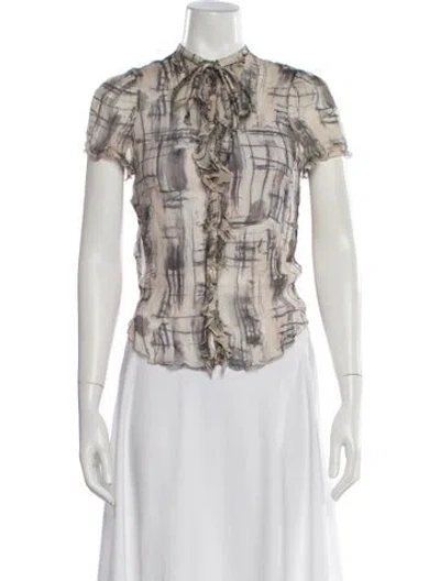 Pre-owned Moschino Silk Patterned Blouse In Multi