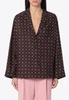 Moschino Couture Printed Silk Shirt In Brown
