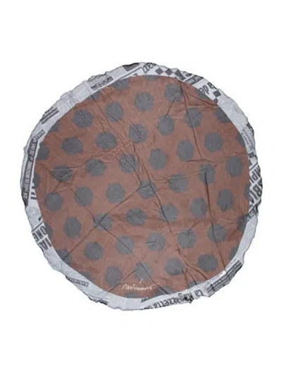 Pre-owned Moschino Silk Printed Scarf In Brown