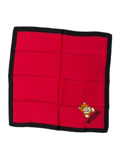 Pre-owned Moschino Silk Printed Scarf W/ Tags In Red