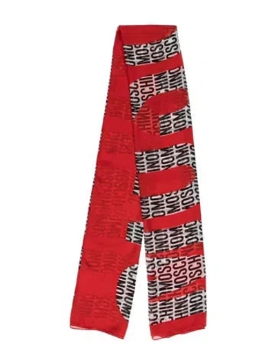 Pre-owned Moschino Silk Printed Scarf W/ Tags In Red