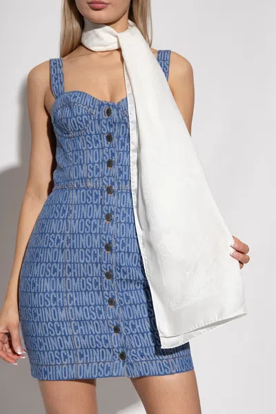 Moschino Silk Scarf In White