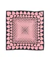 Moschino Silk Scarf With Heart Print In Pink