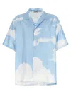 Moschino Cloud Print Silk Shirt In Blue