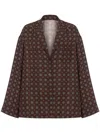 Moschino Couture Printed Silk Shirt In Brown