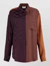 Moschino Silk Shirt Check Pattern Contrast Collar In Multi