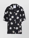 Moschino Floral Print Silk Shirt In Black