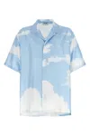 Moschino Cloud Print Silk Shirt In Blue