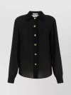 MOSCHINO SILK SHIRT WITH ROUNDED HEMLINE AND HEART-SHAPED BUTTONS