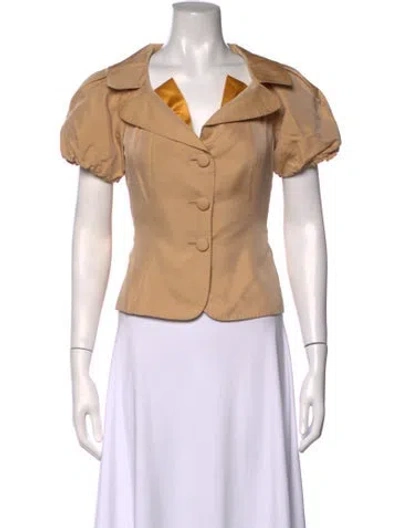 Pre-owned Moschino Silk Short Sleeve Blouse In Neutrals