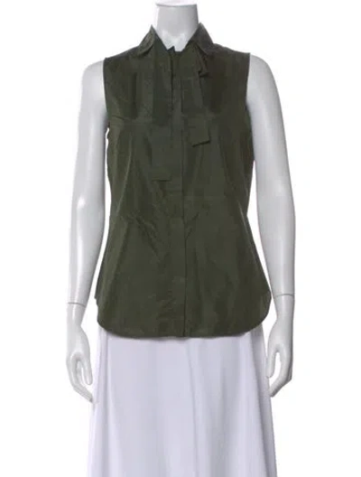 Pre-owned Moschino Silk Sleeveless Blouse In Green